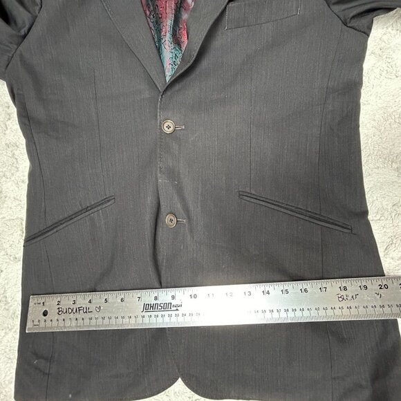 Ted Baker Endurance Mens Two-Button Wool Blazer Jacket Size 40R Gray Long Sleeve - Picture 12 of 13